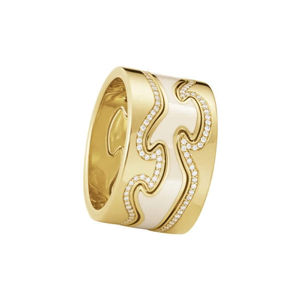 Fusion 3-piece Ring Gold Beige Diamonds - Georg Jensen - Designschmuck mit schnellen und sicheren Lieferungen