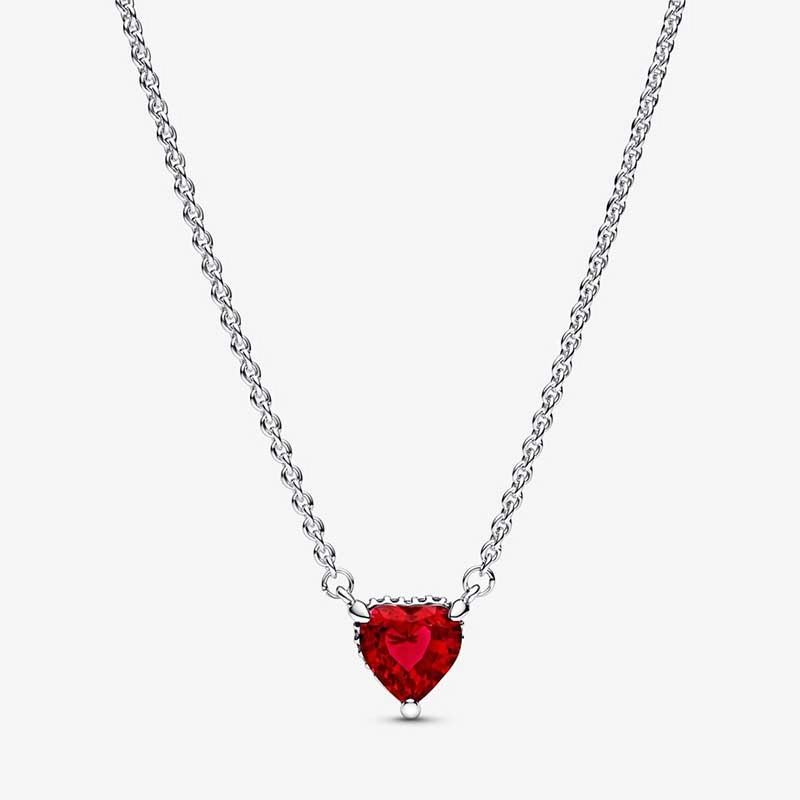 PANDORA – Collier Med Hjärtformat Glittrande Hängsmycke