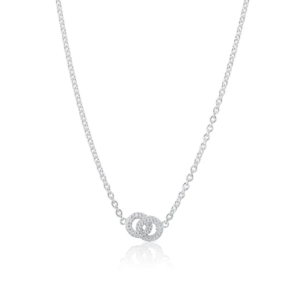 Carolina Gynningin suunnittelema Knot Sparkling Mini Necklace hopea ja kuutiometrinen zirkonia