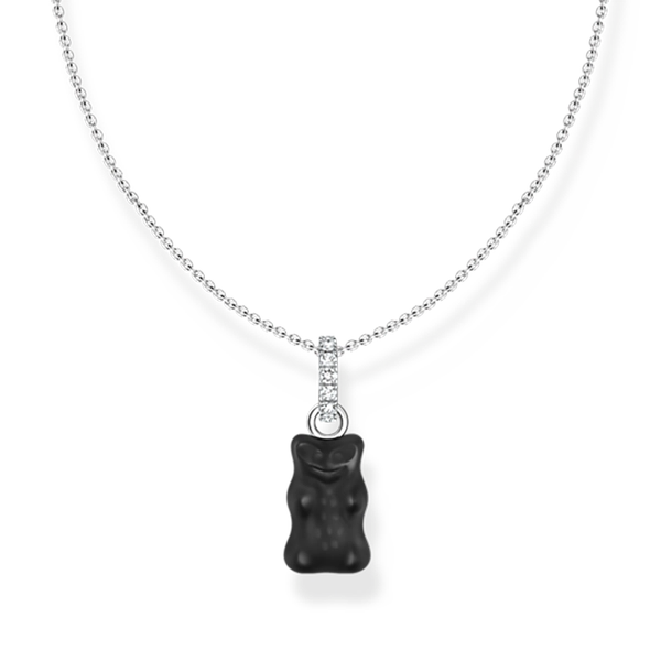 Kette mit schwarzem Goldbären-Anhänger und Steinen Silber - Thomas Sabo - Nordic Spectra