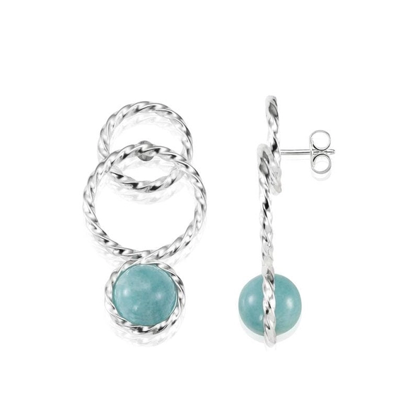 Twisted Orbit Earrings - Amazonite - Efva Attling - Suuri valikoima & ilmainen lahjapaketointi - Nordicspectra.fi