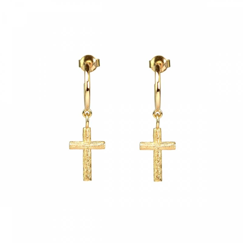 Emma Israelsson - Branch Cross Earrings Gold