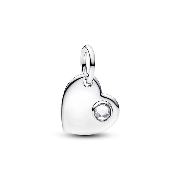 Herzförmiger Anhänger von PANDORA aus Silber mit klarem Zirkonia
