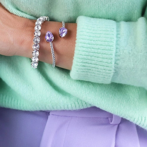 Gia Stud Bracelet Rhodium Crystal - Caroline Svedbom - Snabb frakt & paketinslagning - Nordicspectra.se
