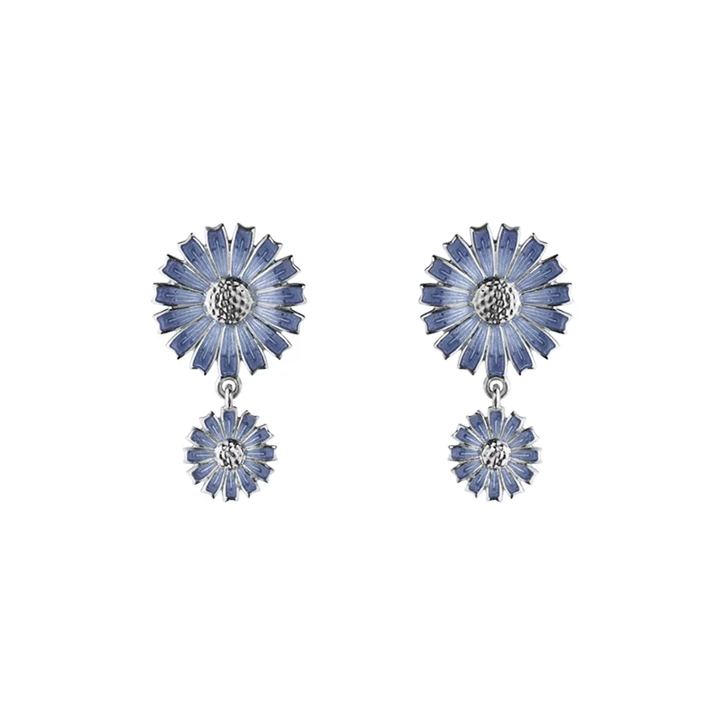 Georg Jensen - Daisy Bl&aring; Dubbla &Ouml;rh&auml;ngen