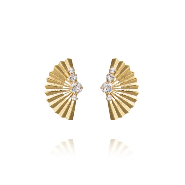 Lucinda Earrings i guld med kristaller