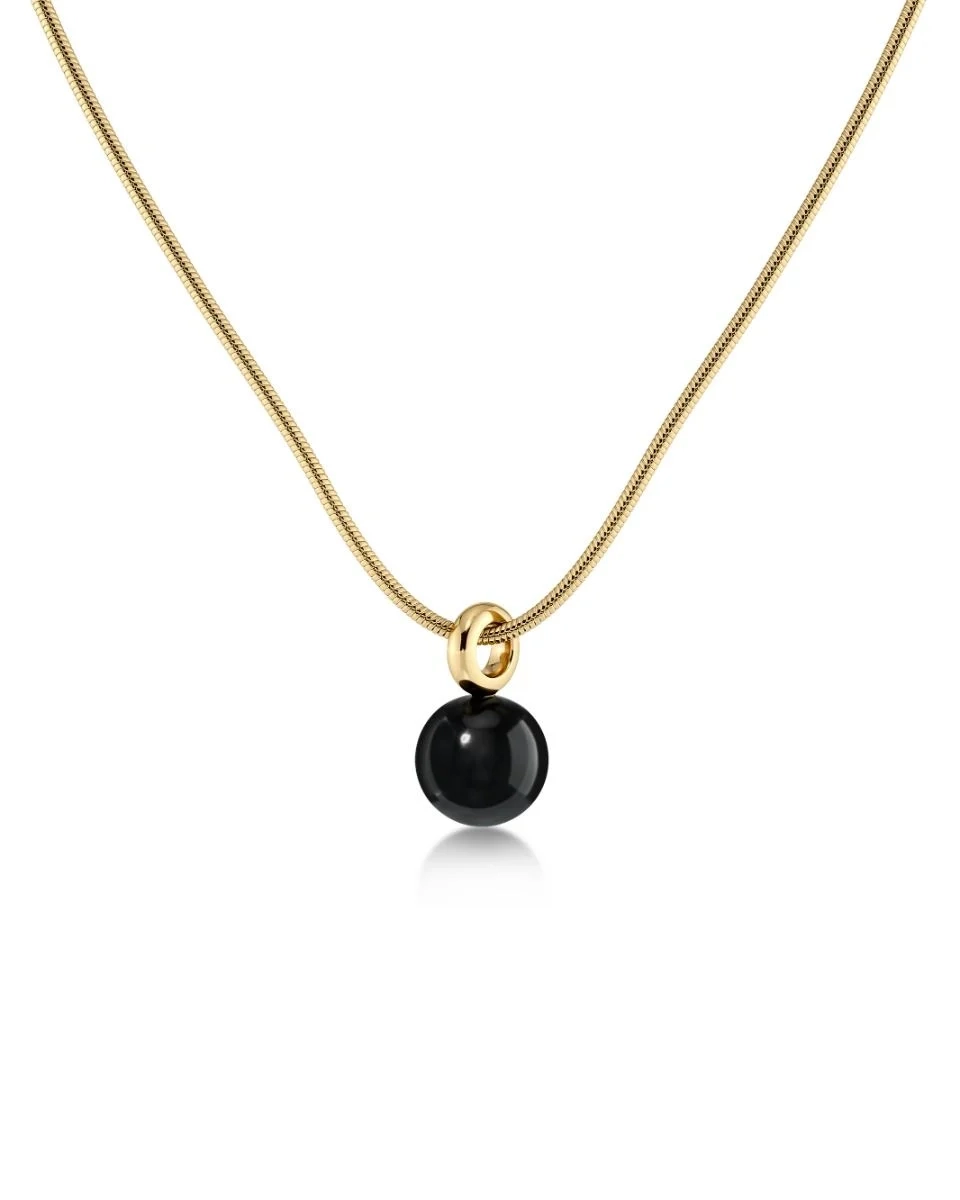 Edblad - Aura Necklace L Black Gold
