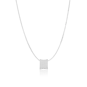 Felline Concavo Pendant i silver med glittrande cubic zirconia-sten från Sif Jakobs
