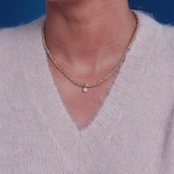 Tinsel Necklace Pearl Gold - Edblad - Snabb frakt & paketinslagning - Nordicspectra.se