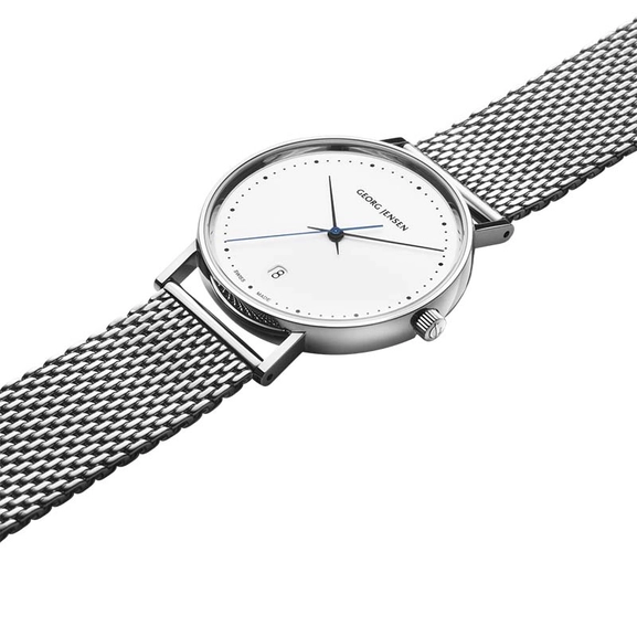 Koppel 38 mm - Kvarts - Vit urtavla/Stålarmbånd - Georg Jensen klockor - Snabb frakt & paketinslagning - Nordicspectra.se