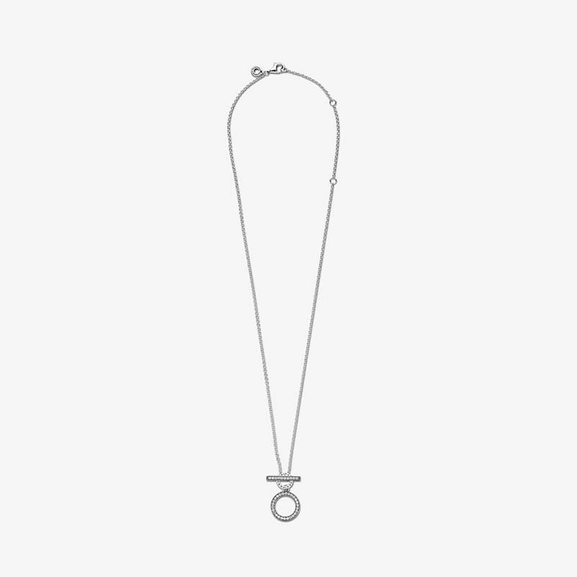 Dubbla Ringar och T-stav Halsband - PANDORA - Snabb frakt & paketinslagning - Nordicspectra.se
