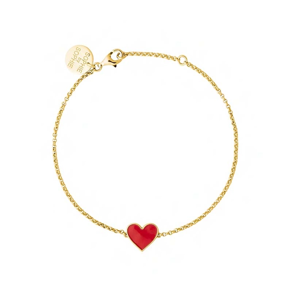 Enamel Heart Bracelet Gold - Sophie By Sophie - Snabb frakt & paketinslagning - Nordicspectra.se