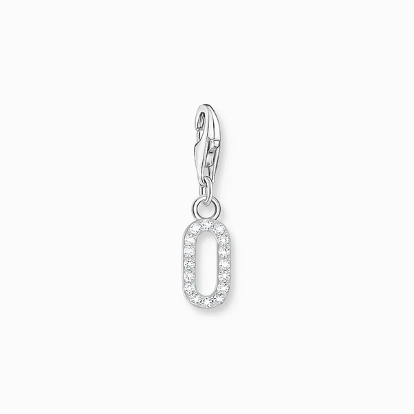 Charm-Anhänger Zahl 0 mit weißen Steinen Silber - Thomas Sabo - Nordic Spectra