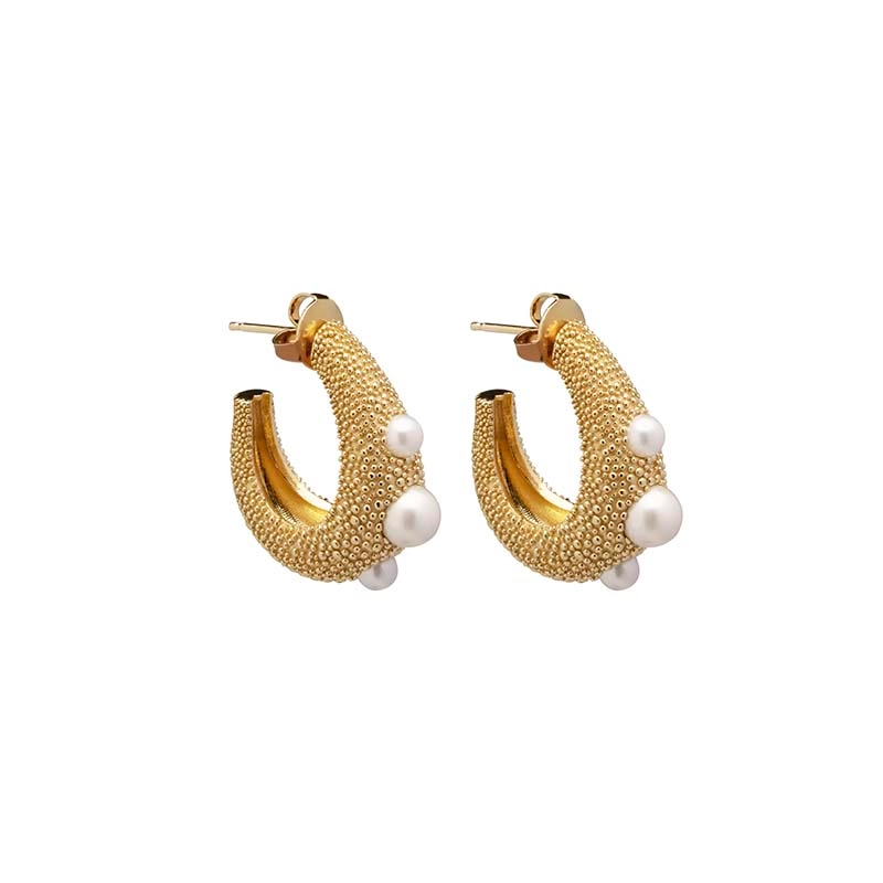 CU Jewellery - Pearl Bubble Big Ear Gold