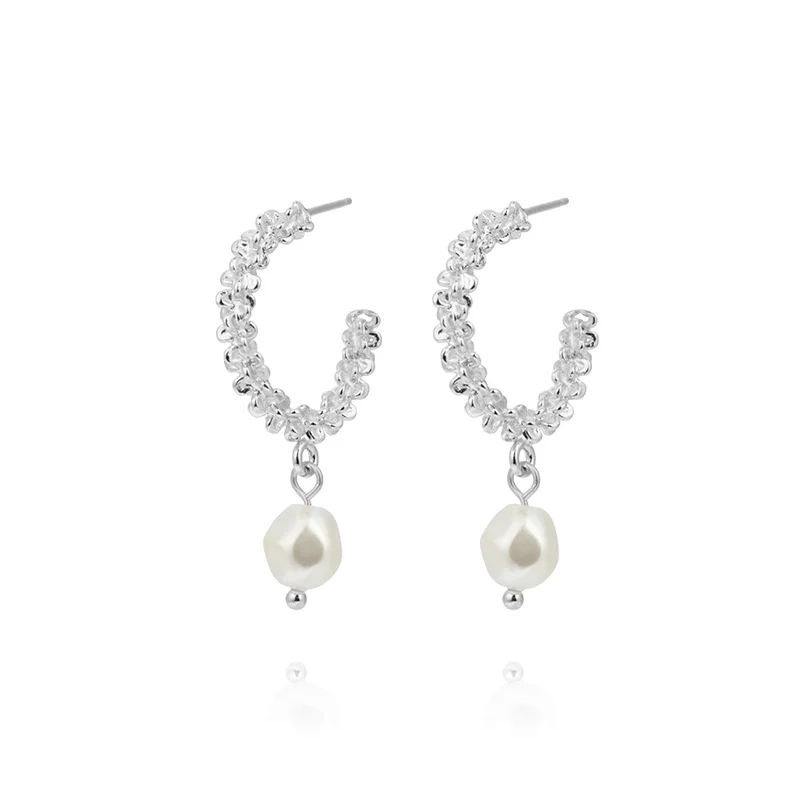 Caroline Svedbom - Gemma Pearl Loops Rhodium Pearl