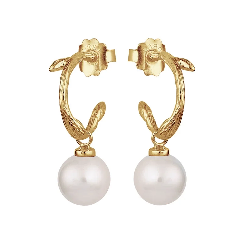 Drakenberg Sjölin - Branch Pearl Hoops Gold