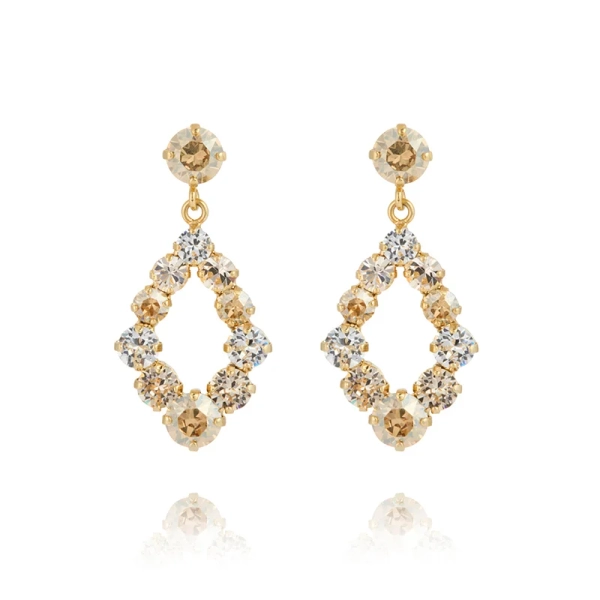Guldpläterade örhängen Mini Delia med Swarovski-kristaller från Caroline Svedbom