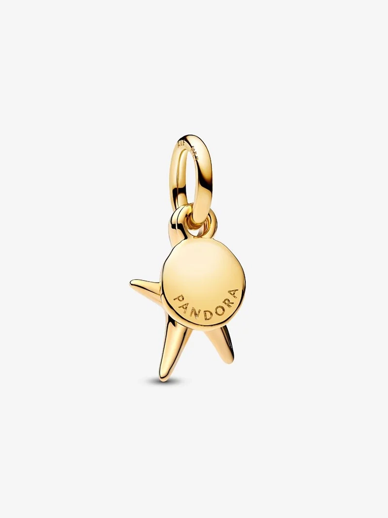 Dubbel hängberlock med förtrollande sjöstjärna i 14K guldplätering och cubic zirconia sten. Graverad med "Darling". Från Pandora Moments kollektionen.
