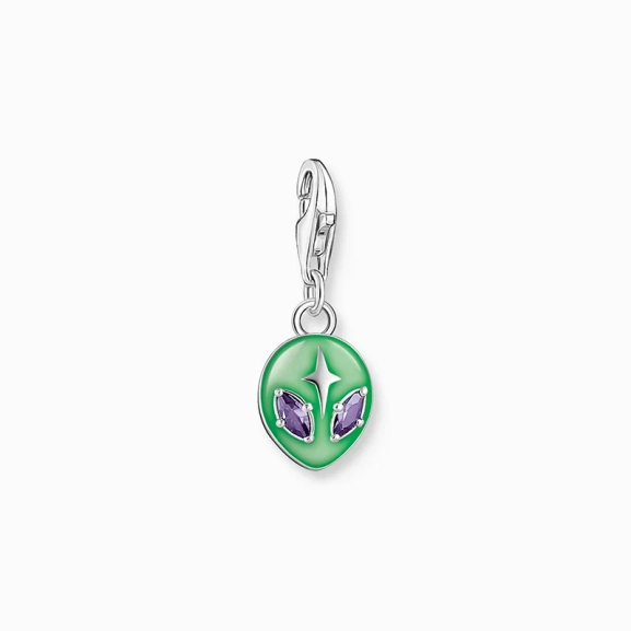 Charm pendant alien with green cold enamel and white zirconia silver - Thomas Sabo - Suuri valikoima & ilmainen lahjapaketointi - Nordic Spectra