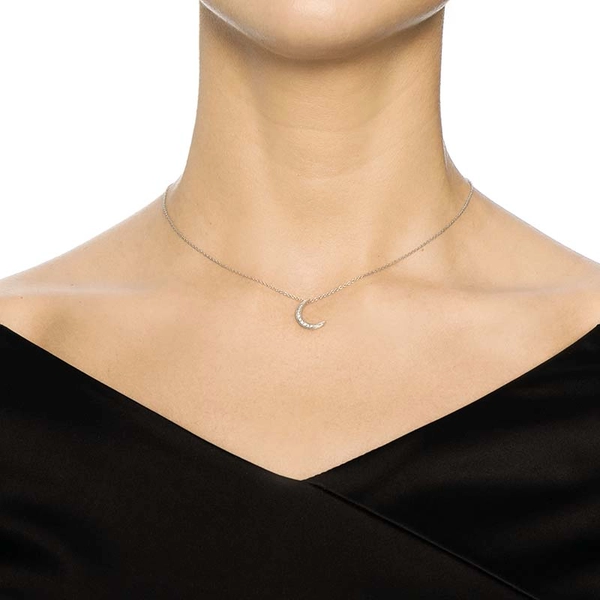 Pencez Moon & Stars Necklace White Gold - Efva Attling - Skandinaviska Designsmycken - Nordic Spectra