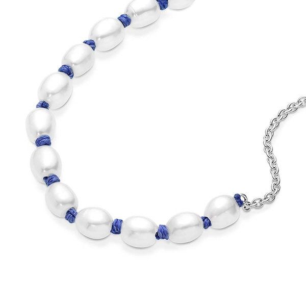 Freshwater Cultured Pearl Blue Cord Chain Bracelet - PANDORA - Snabb frakt & paketinslagning - Nordicspectra.se