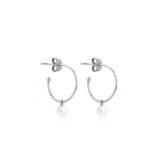 Pearl Mini Hoops Silver - Sophie By Sophie - Snabb frakt & paketinslagning - Nordicspectra.se