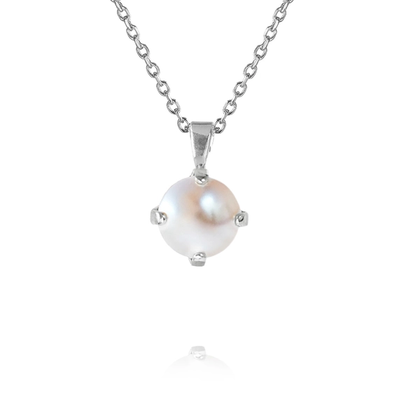 Classic Petite Necklace Rhodium Pearl - Caroline Svedbom - Nopea toimitus ja lahjapakkaus - Nordic Spectra