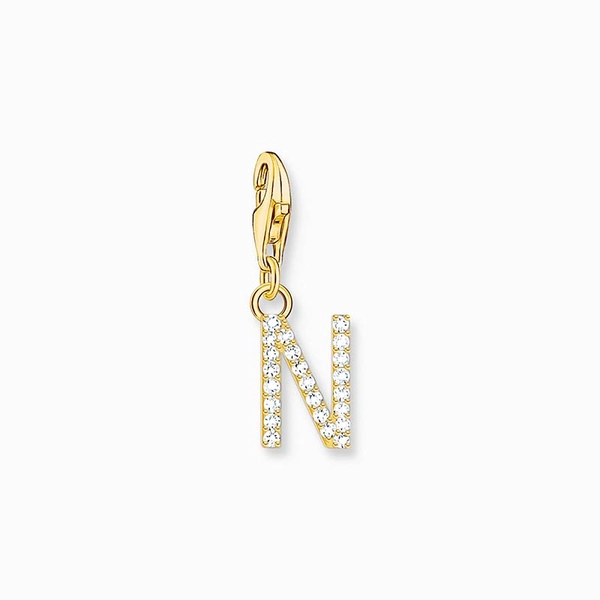 Buchstabe N Gold Steinanhänger - Thomas Sabo - Nordic Spectra
