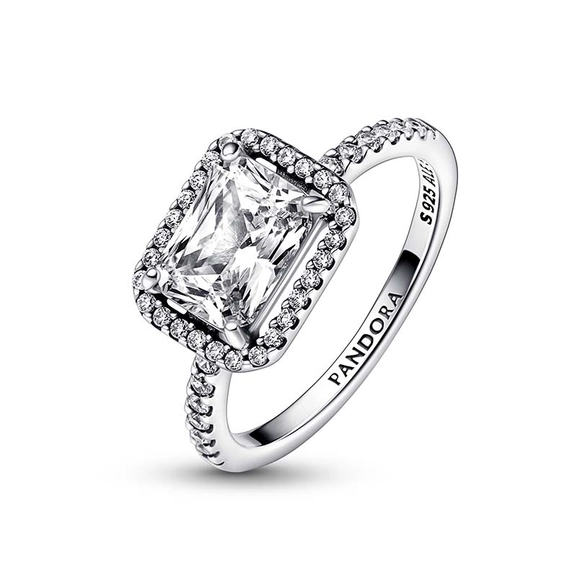 Rectangular Sparkling Halo Ring - PANDORA - Snabb frakt & paketinslagning - Nordicspectra.se