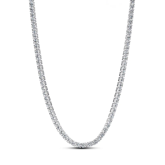 Funkelnde Tennishalskette von Pandora Timeless aus Sterlingsilber mit kubischen Zirkonia-Steinen für einen raffinierten und stilvollen Look.