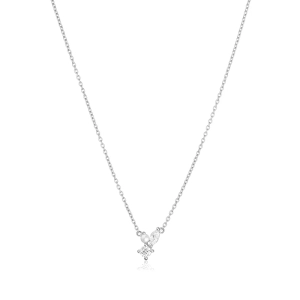 Adria Tre Piccolo Halsband i silver med cubic zirconia och sötvattenpärla