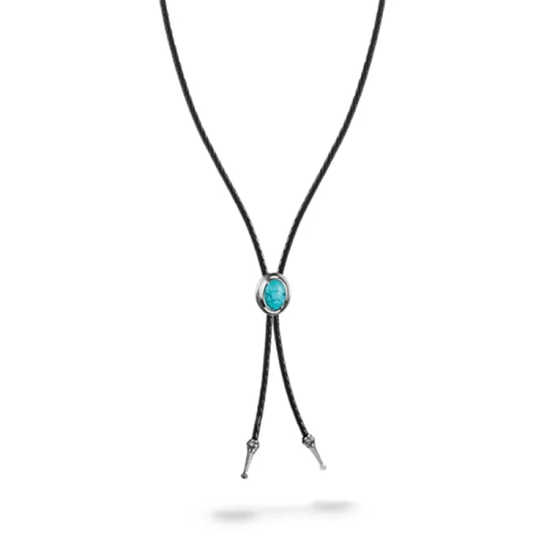 Turkos Elynda Läderhalsband från Thomas Sabo med flätat läder