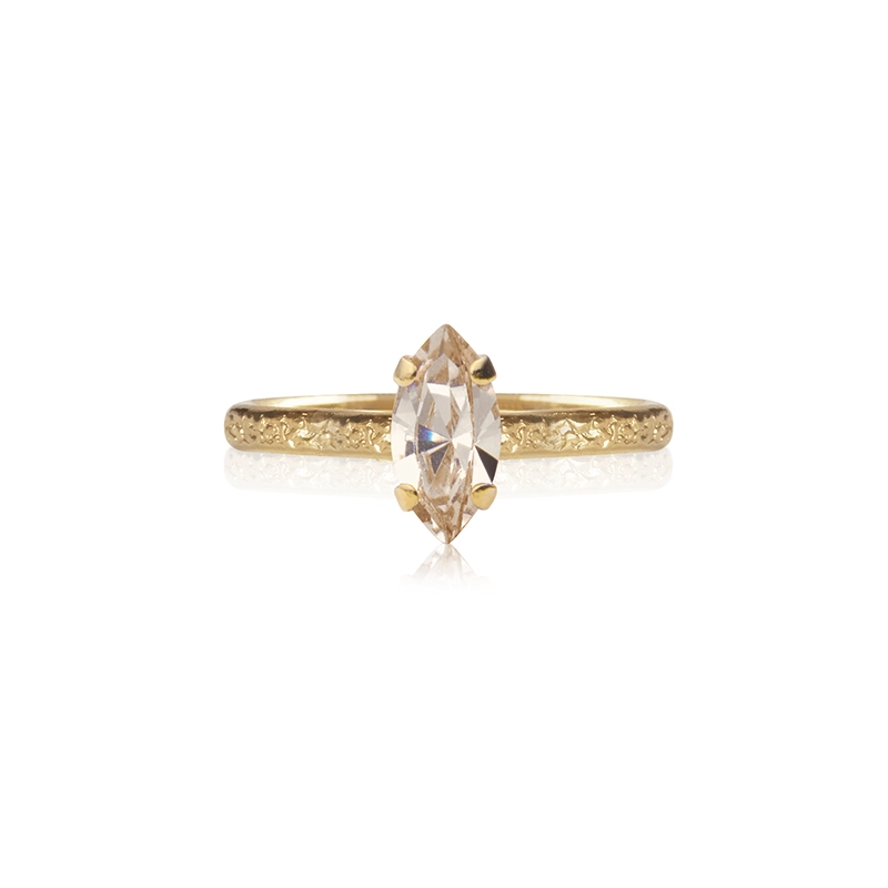 Caroline Svedbom - Petite Navette Ring Gold Light Silk