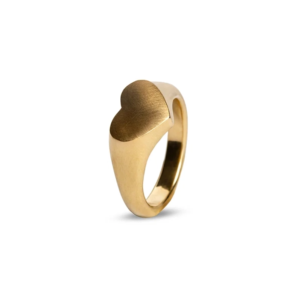 Sense Ring Guld i 18K med mjukt hjärta på bred skena