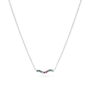 Ellera Waves Halsband Mix från Sif Jakobs i silver med gnistrande Cubic Zirconia-stenar
