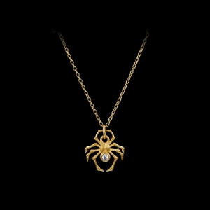 Spider Necklace Gold i 18K guldpläterat silver med månsten
