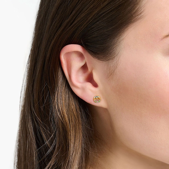 Single Ear Stud Peace Colourful Stones Gold - Thomas Sabo - Suuri valikoima & ilmainen lahjapaketointi - Nordicspectra.fi