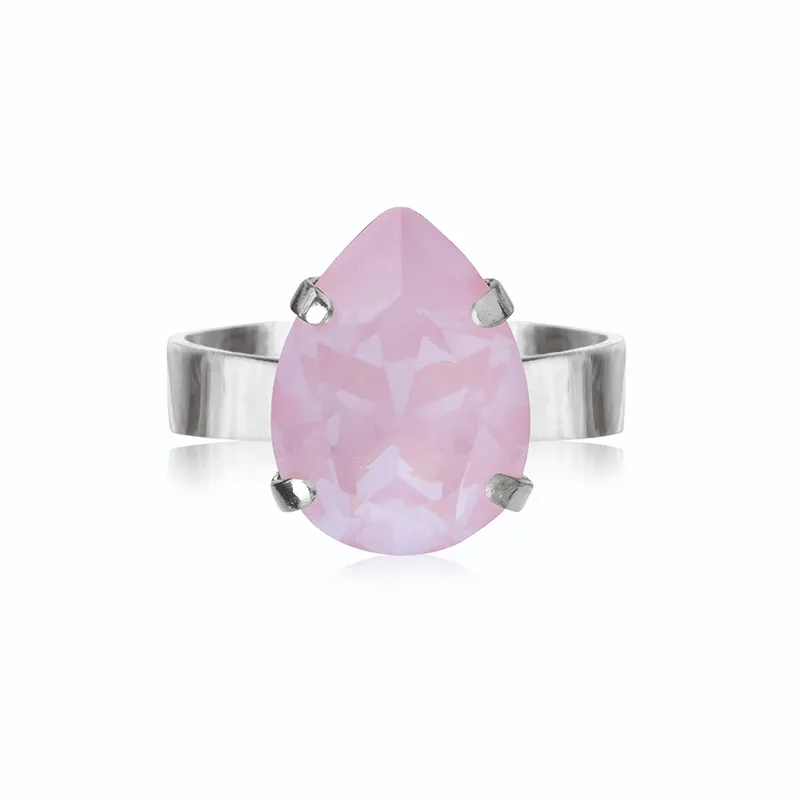 Caroline Svedbom - Mini Drop Ring Rhodium Soft Pink