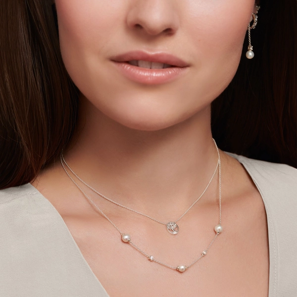 Halsband Pärlor med Vita Stenar - Thomas Sabo berlock - Snabb frakt & paketinslagning - Nordicspectra.se