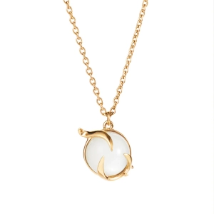 Frö Necklace i 18K guldpläterat silver med en skimrande månsten