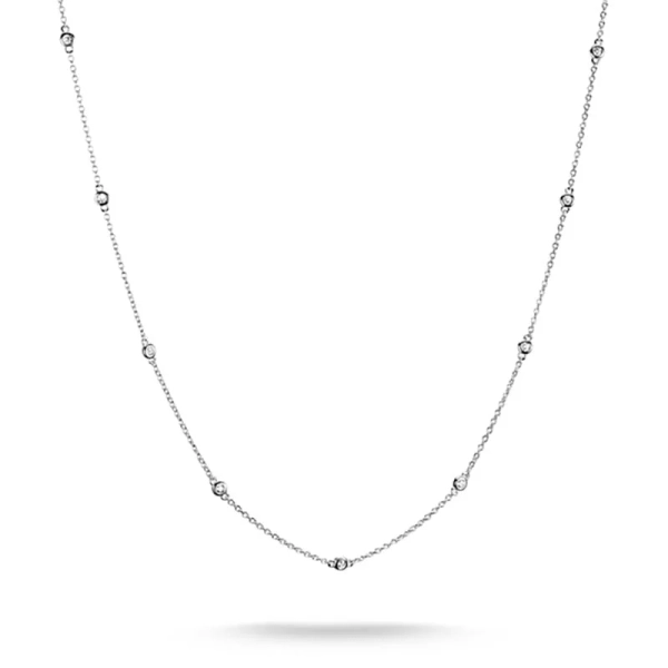 Vita Stenar Halsband från Thomas Sabo i silver med gnistrande cubic zirconia på tunn ankarkedja