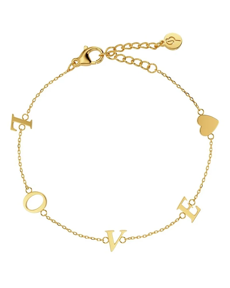 Love Note Bracelet i 14K guldplätering med bokstäverna L