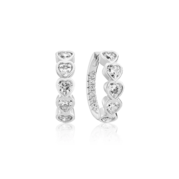 Amorino Creolo Örhängen i silver med gnistrande Cubic Zirconia-stenar från Sif Jakobs