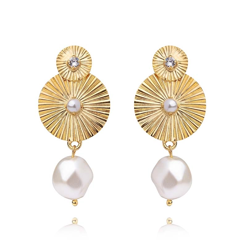 Caroline Svedbom - Odessa Pearl Earrings Gold