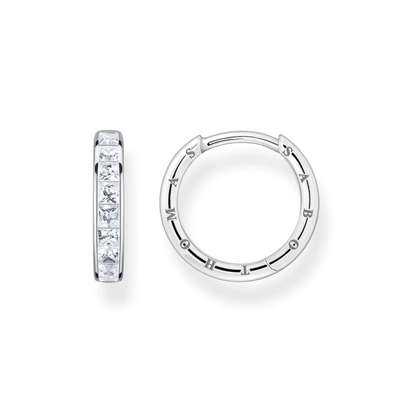 Creolen Weiße Steine Pavé Kleine Silber von Thomas Sabo, Schneller Versand - Nordicspectra.de