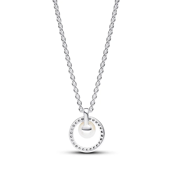 Behandelte Süßwasserzuchtperle & Pavé Collier-Halskette - PANDORA - Nordic Spectra