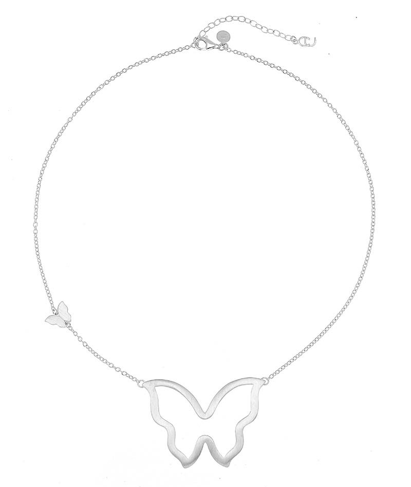 Butterfly Big Necklace Silver -CU Jewellery - Snabb frakt & paketinslagning - Nordicspectra.se