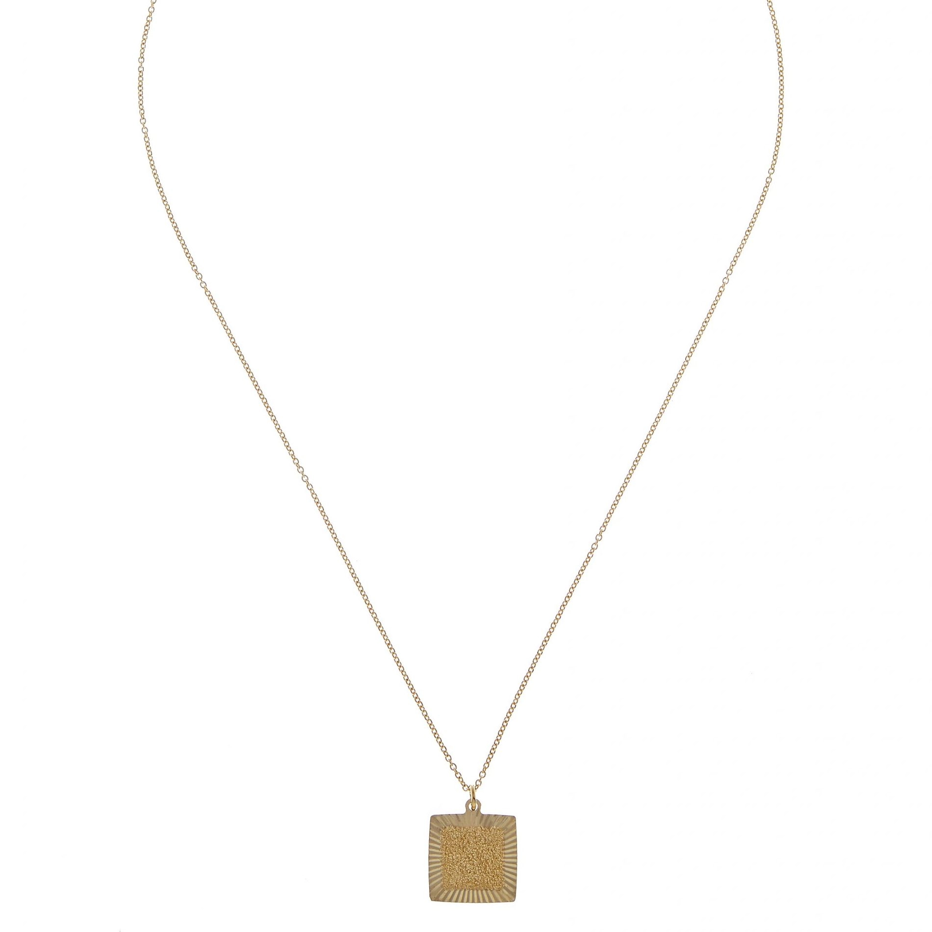CU Jewellery - Two Square Pendant Necklace Gold