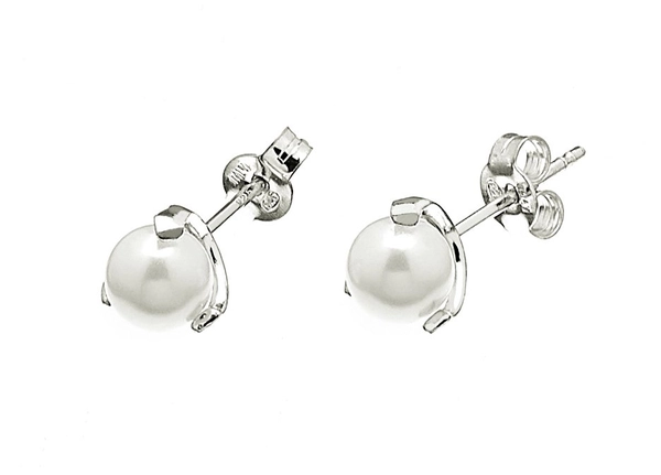 Pearl Small Stud Ear Silver -CU Jewellery - Snabb frakt & paketinslagning - Nordicspectra.se