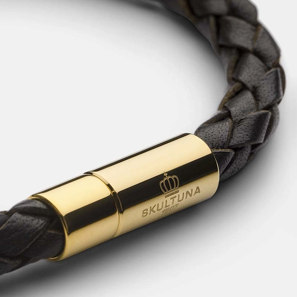 Leather Bracelet Silver - Black - Skultuna - Snabb frakt & paketinslagning - Nordicspectra.se